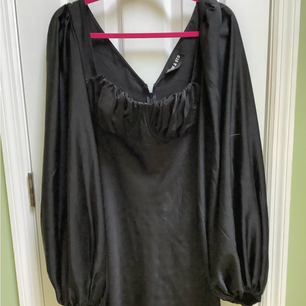 JGR and STN black satin dress